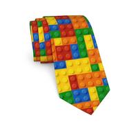 JKJOJIA Camo Orange Ties For Men Novelty Neckties Classic Fashion Men's Tie For Wedding Party Casual Gifts, Blocks Colorful, One Size