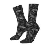 JKJOJIA Cool Novelty Socks Casual Funny Crazy Dress Socks For Daily Wear Adults, Scary Skull Horror, One Size