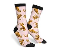 JKJOJIA Cool Novelty Socks For Men Women, Fun Crazy Crew Socks Casual Dress Socks Gifts, Tiger, One size