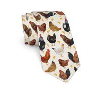 JKJOJIA Cute Cool Ties For Men Novelty Neckties Classic Fashion Men's Tie For Wedding Party Business Casual Gifts, Funny Rooster Chicken, One Size