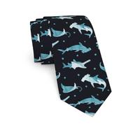 JKJOJIA Cute Cool Ties For Men Novelty Neckties Classic Fashion Men's Tie For Wedding Party Business Casual Gifts, Sea Shark Sawfish, One Size