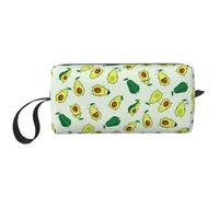 JKJOJIA Cute Strawberry Pink Makeup Bag Organizer Small Cosmetic Bags Portable Travel Toiletry Bag With Handle Simple Accessories Storage Zipper Pouch For Women Girl, Cute Avocado Funny Fruit, One