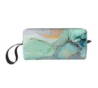 JKJOJIA Marble Red Vintage Makeup Bag Organizer Small Cosmetic Bags Portable Travel Toiletry Bag With Handle Simple Accessories Storage Zipper Pouch For Women Girl, Marble Abstract Green, One Size