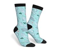JKJOJIA Novelty Socks For Men Women, Funny Crazy Crew Socks Casual Dress Socks Gifts, Manatee Pattern, One Size