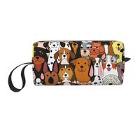 JKJOJIA Pug Dog Funny Makeup Bag Organizer Small Cosmetic Bags Portable Travel Toiletry Bag With Handle Simple Accessories Storage Zipper Pouch For Women Girl, Dog Fun Cartoon Face, One Size