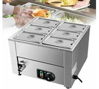 JKJZSALJ 18L Electric Food Warmer, Portable Buffet Server And Warming Tray With 3/4/5/6 Detachable Lids, Steam Table Food Warmer For Commercial And Home Use,6Lids