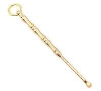 JKJZSALJ 2Pc Creative Brass Ear Digging Spoon Small Copper Tool Pure Copper Keychain Decorative Pendant-Purple Bead Style,Bamboo Ear Spoon