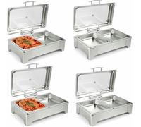 JKJZSALJ 8 Qt Electric Chafing Dish Buffet Set,Electric Buffet Server,Food Warming Tray,Adjustable Heat,For Parties,Holidays And Entertaining,1/2 Pan*4