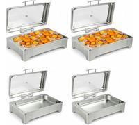 JKJZSALJ 8 Qt Electric Chafing Dish Buffet Set,Electric Buffet Server,Food Warming Tray,Adjustable Heat,For Parties,Holidays And Entertaining,1/1 Pan*4