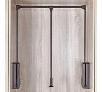 JKJZSALJ Adjustable Pull Down Closet Rod, Heavy Duty Wardrobe Lift Rail Organizer, Two-Way Buffering Hanger For Cabinet Storage System,Brown,26to35in