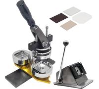 JKJZSALJ Badge Maker Machine,Badge Making Kit,Fridge Magnet Button Badge Making With 50 * 50Mm With 100Pcs Accessories & Square Cutter Custom Metal Badge Press Kit