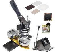 JKJZSALJ Badge Maker Machine,Square Fridge Magnets Professional,Square Magnet Maker Machine Kit,2X2 Inch Diy Fridge Magnet Making Machine Kit,With 1 Paper Cutter +100Pcs Materials