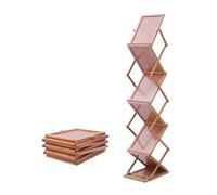 JKJZSALJ Bamboo Magazine Rack,Commercial Folding Light Display Rack,File Directory Rack,For Living Room Office Hotel Restaurant