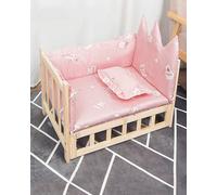 JKJZSALJ Basic Elevated Solid Wood Frame, Heavy Duty Modern Pet Rest Bed Four Seasons Universal, Indoor Cat Shelter For X/Xl/Xxl Large Pets,1-with Bedding-XL-105 * 60 * 42cm