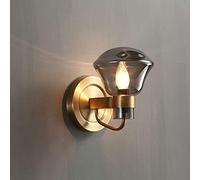JKJZSALJ E-Dison 1-Light Modern Lighting Wall Sconce,Bathroom Vanity Wall Light With Clear Glass, Satin Brass Finish 1-Arm Retro Copper Metal Wall Lights Modern Chan,Amber,Grey