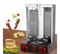 JKJZSALJ Electric Shawarma Rotisserie Grill Machine With Adjustable Temperature & Oil Pan, Ideal For Home & Commercial Kitchens,Silver