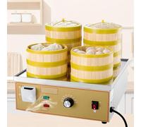 JKJZSALJ Electric Steamed Bun Machine, Commercial Food Steamer With Adjustable Temperature 30~110°C And Independent Water Supply For Efficient Cooking,B-4holes