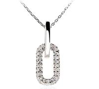 JKJZSALJ Elegant Cubic Zirconia Necklace Silver Plated Clavicle Chain Elegant Women Wedding Jewelry Gift For Her
