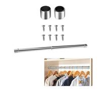 JKJZSALJ Extendable Stainless Steel Wardrobe Rail,Adjustable Clothes Rail Pole With End Sockets,Heavy Duty Wardrobe Rod Clothing Hanging Tube 32-200Cm,Retractable Crossbar Closet Clothes Ra,85,150cm