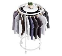 JKJZSALJ Fabric Roll Storage Rack,Freestanding Round Garment Display Retail Rack,Floor Standing Metal Clothes Hanging Rack With Topper For Clothes Storage,Commercial Clothing Or,White-80x130cm