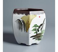 JKJZSALJ Flower Pot Chinese Style Hand Landscape Pots Drain Hole Ceramic Planter Handmade Multicolored Home Decoration Gifts Purple Clay Phalaenopsis Chlorophytum,A,B