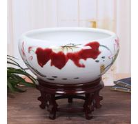 JKJZSALJ House Plants Indoors Live Water Lily Bowl Hydroponic Container Ceramic Succulent Pots Planter Pot Container Flower Pot Garden Planter Chinese Pot With Base House Plants,B-32 * 14,C,24 * 12cm