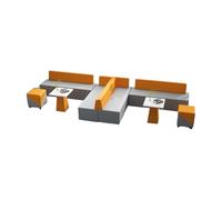 JKJZSALJ L-Shaped Modular Reception Sofa Set, Modern Commercial-Grade Fabric, Space-Saving Corner Design For Office Waiting Area & Client Lounge,Orange-F