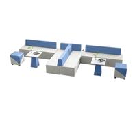 JKJZSALJ L-Shaped Modular Reception Sofa Set, Modern Commercial-Grade Fabric, Space-Saving Corner Design For Office Waiting Area & Client Lounge,Blue-F