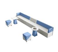 JKJZSALJ L-Shaped Modular Reception Sofa Set, Modern Commercial-Grade Fabric, Space-Saving Corner Design For Office Waiting Area & Client Lounge,Blue-D