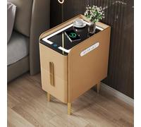 JKJZSALJ Modern Yellow Led Bedside Table Nightstand With Drawers Bedroom/Living Room Furniture,Yellow,30cm/11.8in