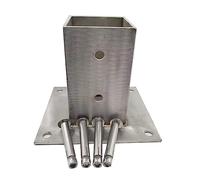 JKJZSALJ Pergola Post Base Kit, Porch Deck Mailbox Garden Railing Concrete Square Metal Anchor Base 2X2 3X3 4X4 5X5 6X6 7X7 8X8 Inch, Sturdy Stainless Steel Post Holder,105x105 mm (4.1x4.1 in)