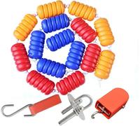 JKJZSALJ Pool Safety Hook Pool Lane Dividers,Spiral Safety Divider Rope Plastic Buoy Kit,9Cm Diameter Pool Safety Cordon,With Hooks And Accessories,Wire Rope,18m/59.1ft