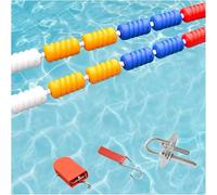 JKJZSALJ Pool Safety Hook Pool Lane Dividers, Spiral Safety Divider Rope Plastic Buoy Kit, Floating Safety Rope With Hook For Swimming Pool Beach,Wire Rope,6m/19.7ft