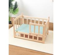 JKJZSALJ Raised Kennel Bed With Solid Wood Railing & Board, Anti Slip Indoor Dog House Waterproof And Easy Clean, Small/Medium/Large Size Dog Rest Cot,Without Bedding-S-60 * 38 * 34cm