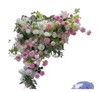 JKJZSALJ Runner Flower Row Artificial Flowers,Simulation Floral Forest Ground Hang Rose Waterfall Wedding Decor Layout Road Guide Art,Pink,D