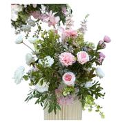 JKJZSALJ Runner Flower Row Artificial Flowers,Simulation Floral Forest Ground Hang Rose Waterfall Wedding Decor Layout Road Guide Art,Pink,E