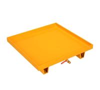JKJZSALJ Spill Containment Platform,Large Spill Containment Pallet With Drain, Leakproof Spill Platform For Industrial Use, Kitchen, Garage & Warehouse Storage, Stackable Oil Drum,Yellow,65x65x15CM