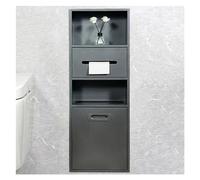 JKJZSALJ Stainless Steel Recessed Shower Nichebuiltin Shampoo & Toiletries Storage Shelf Trash Can Holder For Bathroom Black 40X86X14Cm / 15.74X33.85X5.51In,Grey,30x86x14cm/11.81x33.85x5