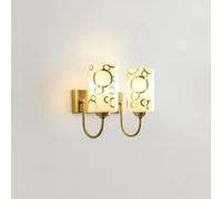 JKJZSALJ Wall Light Modern Chic Lighting Wall Lamp Bedroom Nightstand Brass Wall Lantern Study Room Reading Glass Wall Sconce Living Room Decoration E27 Wall Light F,A,B