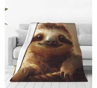 Jkkghll Adorable Sloth Print Anti-Pilling Flannel Throw Blankets Winter Blanket Bed Camping Outdoor Escapades
