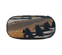 Jkkghll Aircraft Fighter Jets Print Lightweigh School Students Large Capacity Pencil Case Spacious Pen Pouch Zipper