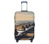 Jkkghll Aircraft Fighter Jets Print Luggage Cover Elastic Travel Suitcase Protector with Concealed Zipper Anti Scratch