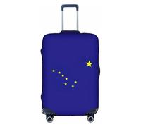 Jkkghll Alaska State Flag Print Luggage Cover Elastic Travel Suitcase Protector with Concealed Zipper Anti Scratch