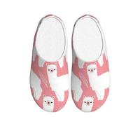 Jkkghll Alpaca Llama Print Cozy Flannel Slippers Warm Anti-Pilling Indoor Outdoor TPR Sole Stylish Daily Use