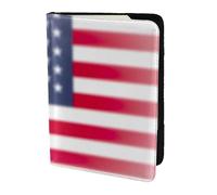 Jkkghll America Flag and Hippie Peace Print 5.5in Passport Travel Document Case Lightweight Business Leisure Trips Wallet