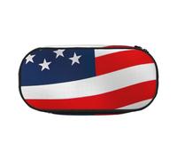 Jkkghll American Flag Patriotic Print Lightweigh School Students Large Capacity Pencil Case Spacious Pen Pouch Zipper