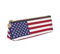 Jkkghll American Flag Print School Casual Pencil Case Slim Pouch Higher Capacity Pens Artist Student Teenager