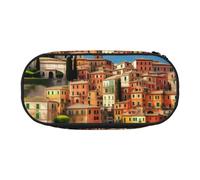 Jkkghll Beautiful Italy Print Lightweigh School Students Large Capacity Pencil Case Spacious Pen Pouch Zipper
