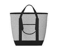 Jkkghll Black And White Soccer Ball Patternprint Spacious Insulated Cooler Large Capacity Tote Bag Shopping Bags For Women Men