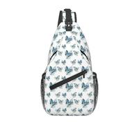 Jkkghll Blue Butterfly On Blossom FlowerPrint Men Women Cross Chest Bag Daily Work Holiday Cycling Diagonally Sling Backpack